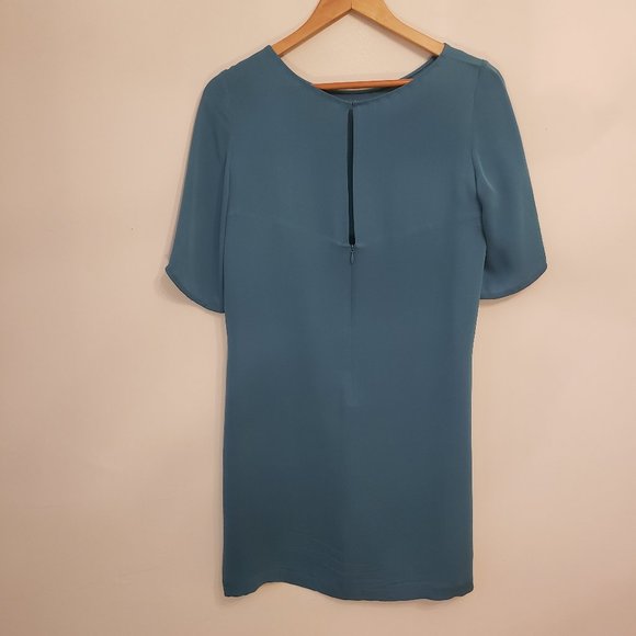 Babaton Teal Silk Mini Dress - Picture 1 of 6